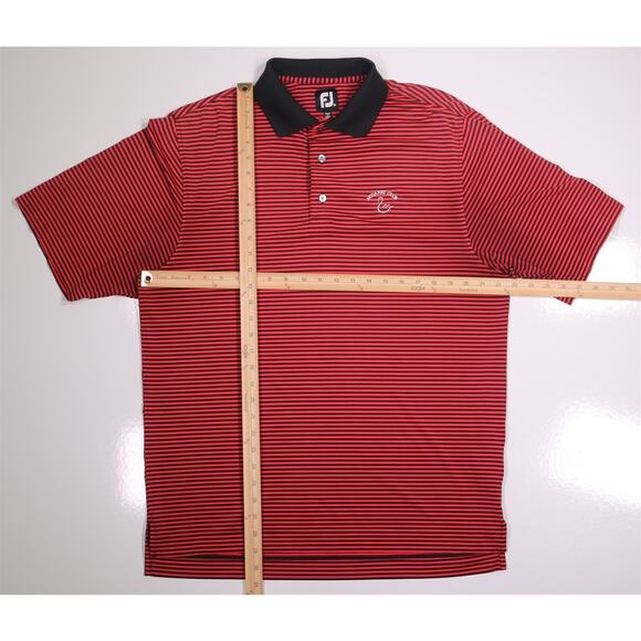 Footjoy Titleist Acoaxet Club Red Striped Golf Polo Shirt Men's Medium - Picture 4 of 9
